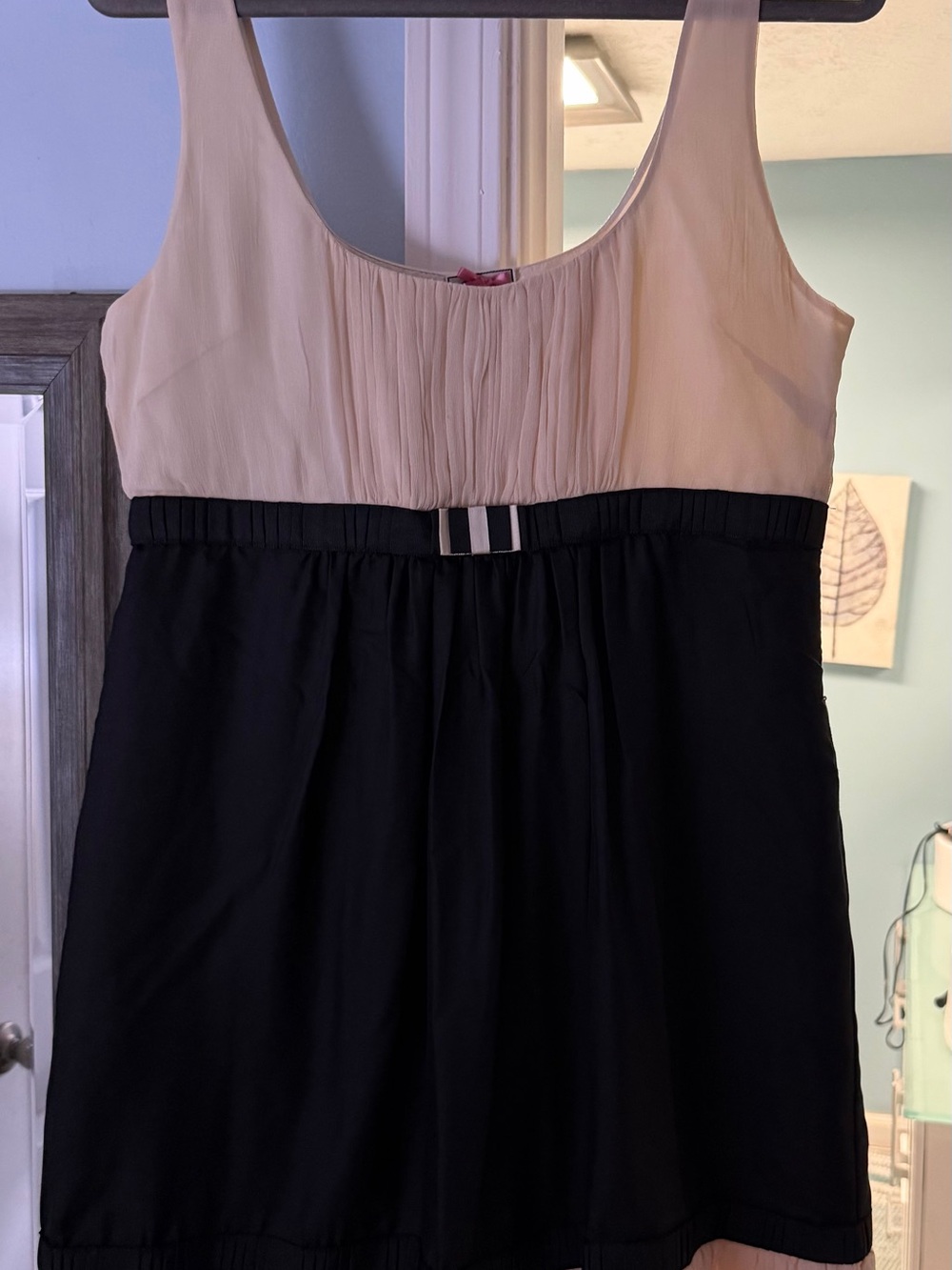 Yoana Baraschi Black and Cream Sleeveless Mini Dress